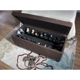 thumbnail image 2 of Charlotte Dark Brown Shoe Storage Ottoman, 2 of 3