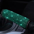 thumbnail image 2 of Bling Car Emerald Steering Wheel Cover Handbrake Shoulder Cover, 2 of 7