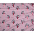 thumbnail image 4 of oneOone Polyester Lycra Fabric Floral & Flying Swan Block Print Fabric BTY 56 Inch Wide, 4 of 4