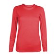 thumbnail image 1 of AherBiu T-Shirts à Manches Longues pour Femmes Col Ras du Cou Amples Basiques 2024 Automne Confortables Chandails Unis, 1 of 4