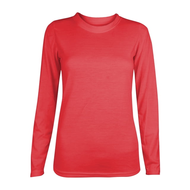 AherBiu T-Shirts à Manches Longues pour Femmes Col Ras du Cou Amples Basiques 2024 Automne Confortables Chandails Unis
