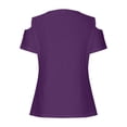 thumbnail image 4 of Timegard Womens Plus Size Tops Eyelet V-Neck Short Sleeve Cold Shoulder Summer Dressy Casual Tunic Tops, 4 of 6