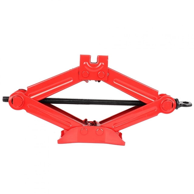 Cric à Ciseaux Automobile en Acier Inoxydable Chromé Outil de Levage d'Urgence à Manivelle pour Grand Cric à Ciseaux en Acier Rouge 1 Tonne Cric à Ciseaux Voiture Cric Régulier