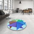 thumbnail image 4 of Ahgly Company Tapis d'Intérieur Lavable en Machine Carré Bleu Acier, 8 Pieds Carré, 4 of 7