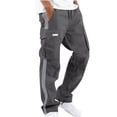 thumbnail image 1 of RKSTN Mens Cargo Pants Relaxed Fit Sport Pants Jogger Sweatpants Drawstring Outdoor Patchwork Trousers with Pockets, 1 of 6