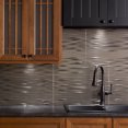 thumbnail image 2 of FASÄDE Waves Decorative Vinyl Backsplash Panel in Brushed Nickel (6X6 Inch Sample), 2 of 5