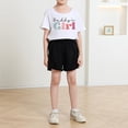 thumbnail image 4 of Économies d'Été! SROBPTY Garçons Filles T-Shirts à Manches Courtes Hauts, Été Garçons et T-Shirt à Col Rond à Manches Courtes pour Enfants Moyens et Grands Robe d'Été Décontractée à Demi-Manches Blanc, 10 Ans, 4 of 5
