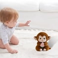 thumbnail image 4 of Monkey Plush Toy Holding Peach, Realistic Stuffed Animal with Soft Material, Kids’ Cuddle Companion, 4 of 8