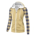 thumbnail image 4 of Chbgutlmr Sweatshirt for Women Raglan Long Sleeve Casual Plaid Jackets Drawstring Zip up Hoodies Pockets, 4 of 8