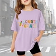 thumbnail image 1 of UANWENN T-Shirt Décontracté à Manches Courtes pour Filles Col Rond Imprimé Graphique Coupe Ample Tee pour Usage Quotidien École Activités Extérieures Printemps Été Automne Vêtements Petite Fille 4t T-Shirt pour Filles Jeunesse Filles Athlétique, 1 of 4