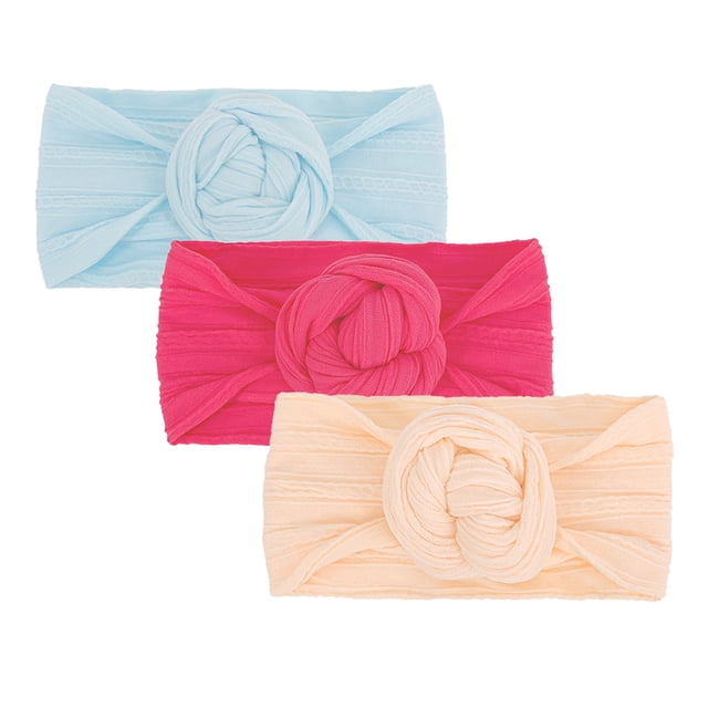 MIASHUI Ensemble de 3 Bandeaux Extensibles et Doux avec Nœud pour Bébé Fille et Nœuds pour Cheveux, Serre-Tête. l'Ensemble Comprend Trois Bandeaux en nylon de Couleurs Unies : Bleu Pâle, Rose Vif et Pêche Douce, Chacun avec un Nœud Noué. Ces Bandeaux Sont Extensibles, Doux pour la Peau et Conviennent aux Bébés de 0 à 3 Ans. Idéal pour Diverses occasions comme les Anniversaires, les Séances Photo et le Port Quotidien.