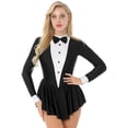 thumbnail image 3 of YiZYiF Smoking pour Femme Fille Serveuse Costume de Jeu de Rôle Robe à Volants à Manches Longues Tenue de Danse Noir TG, 3 of 7