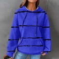thumbnail image 1 of EGNMCR Sweat à Capuche à Manches Longues pour Femmes, Imprimé Rayé, avec Poches, Automne, 1 of 6