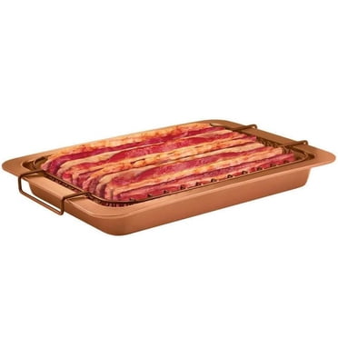 Gotham Steel Bacon Bonanza cuivré ensemble 2 pièces antiadhésif avec grille surélevée, va au lave-vaisselle