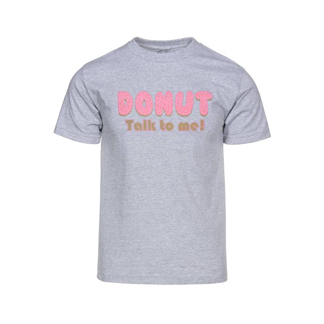 Mens Donut Talk to Me! Short-Sleeve T-Shirt - Heather Grey - Medium