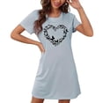 thumbnail image 4 of Tnhcen Grande Taille Grande Tenue de Nuit Tendance à Imprimé Graphique Manches Courtes Col Ras du Cou Polyester Spandex Respirant P-2TG pour Coupe Confortable, 4 of 7