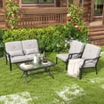 thumbnail image 3 of Costway 2 PCS Patio Furniture Set Outdoor Loveseat Chair Coffee Table Cushioned Seat, 3 of 9