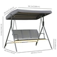 thumbnail image 3 of Outsunny 3-seater Swing Chair Covered, Grey, 3 of 10