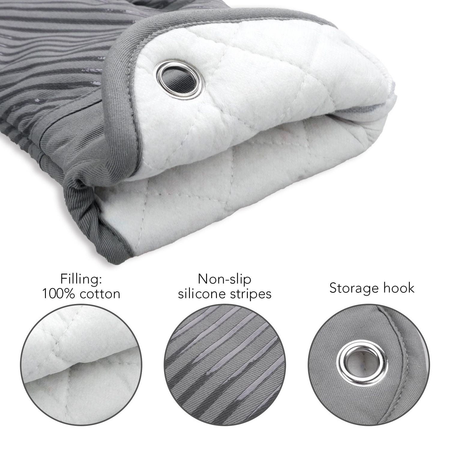 Fabstyles Lot de 2 gants de cuisine en silicone imprim