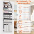 thumbnail image 4 of PC Over the Door Diaper Organizer with Large Capacity Caddy Bins & Mesh Side Pockets Baby Stuff Hanging Caddy Storage and Newborn Essentials Closet Organizer for Nursery B, 4 of 8