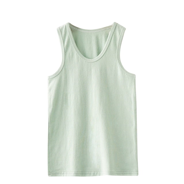 Birdeem Chemises pour Enfants Sans Manches T-Shirt Graphique Uni Col Rond Crop Top pour Filles et Garçons Débardeur Tee