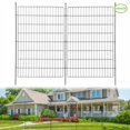 thumbnail image 1 of 1 Package [Premium Project] Metal Outdoor Fence 10 Pieces Without Door, Inner Arc Design, 10 Mesh Pieces + 10 Round Head Ground Plugs + 1 6-Point Wooden Hammer, 1 of 9