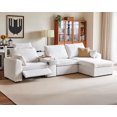 thumbnail image 1 of BEDEEP Canapé Inclinable Électrique 139 Pieds' avec Console d'Appui-tête, Canapé Sectionnel en Chenille Moduar Cloud avec Rangement Ottoman Chaise Longue, Canapé Convertible 4 Places pour Salon RV, Blanc, 1 of 9