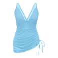 thumbnail image 4 of TSADFHJI Maillot de Bain de Maternité en Dentelle 2 Pcs Robe de Bain pour Femmes Maillots de Bain Paréo en Maille Transparente Paréos Maillot de Bain m Bleu Clair, 4 of 5