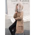 thumbnail image 3 of Ladies long down cotton winter warm jacket coat with detachable plush lining, 3 of 4