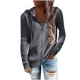 thumbnail image 1 of Hauts à Manches Longues pour Femmes Décontractés Mode Décontractée Chandail à Capuche Uni à Manches Longues pour Femmes Hauts Zippés Cardigan Manteau pour Dames, 1 of 5