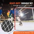 thumbnail image 4 of KFFKFF Street Hockey Goal, Durable Steel Frame for Indoor/Outdoor Use, Standard Pro Training Hockey Set, Quick Setup Portable Net, 72" x 48", White/Red, 4 of 9
