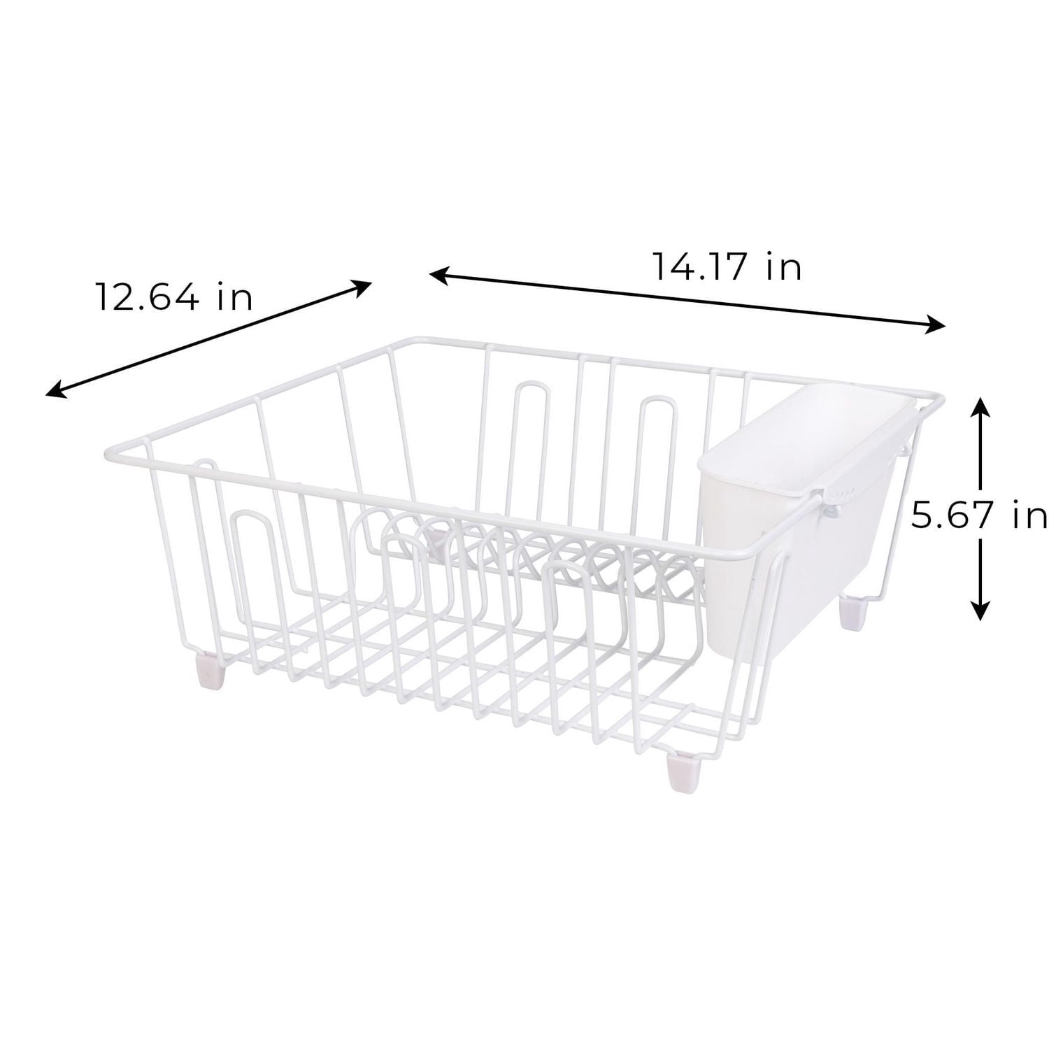 Petit égouttoir à vaisselle en fil chromé Mainstays - Blanc