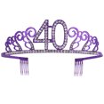 thumbnail image 1 of Miangastore Crown Headdress Purple 1Set 5.9*4.7*1.6In Alloy, 1 of 8
