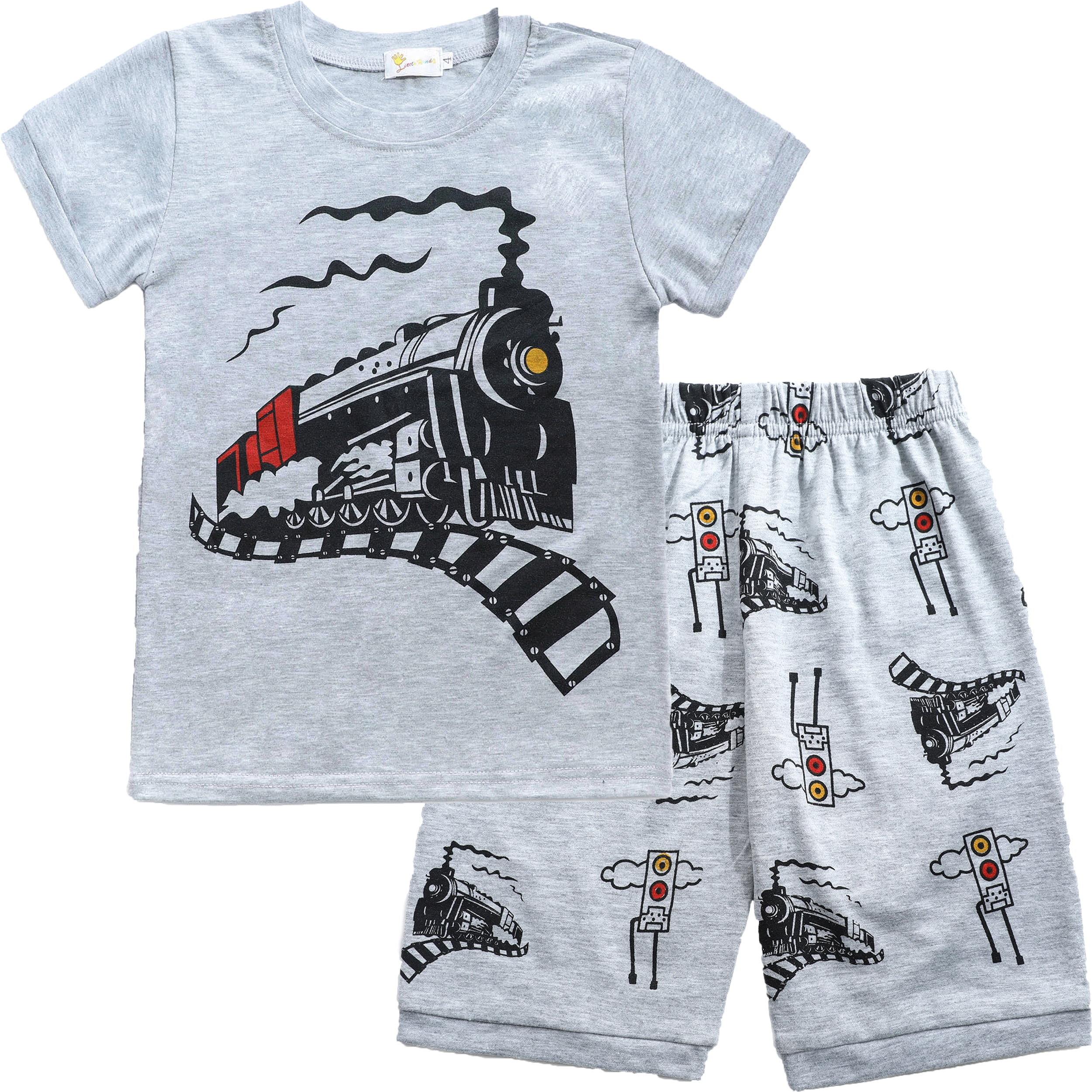 Little Hand Pyjama Garçon 100 % Coton Pyjamas d'Été Vêtements de Nuit d'Été Ensembles Courts 6T