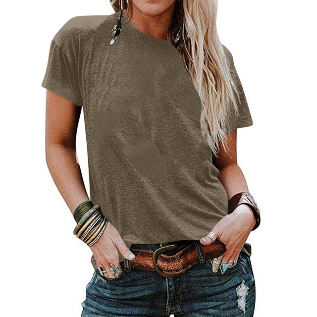 Weiqiqre Womens Spring Tops Oversized Short Sleeve T-Shirts Summer Casual Loose Fit Tops Workout Basic Tunic Tees