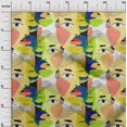 thumbnail image 3 of oneOone Georgette Viscose Medium Yellow Fabric Abstracts Sewing Craft Projects Fabric Prints By Yard 42 Inch Wide, 3 of 5