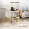 thumbnail image 2 of COZAYH French Country Accent End Table, Wood Tray Top Side Table, Brown & White, 2 of 11