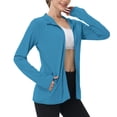 thumbnail image 1 of Long Sleeve Jackets for Women Quick Dry Athletic Stretch Blouses Rash Guard Slim Fit Shirts Tops Hiking Running Blouse Sun Protection Hoodie, 1 of 7