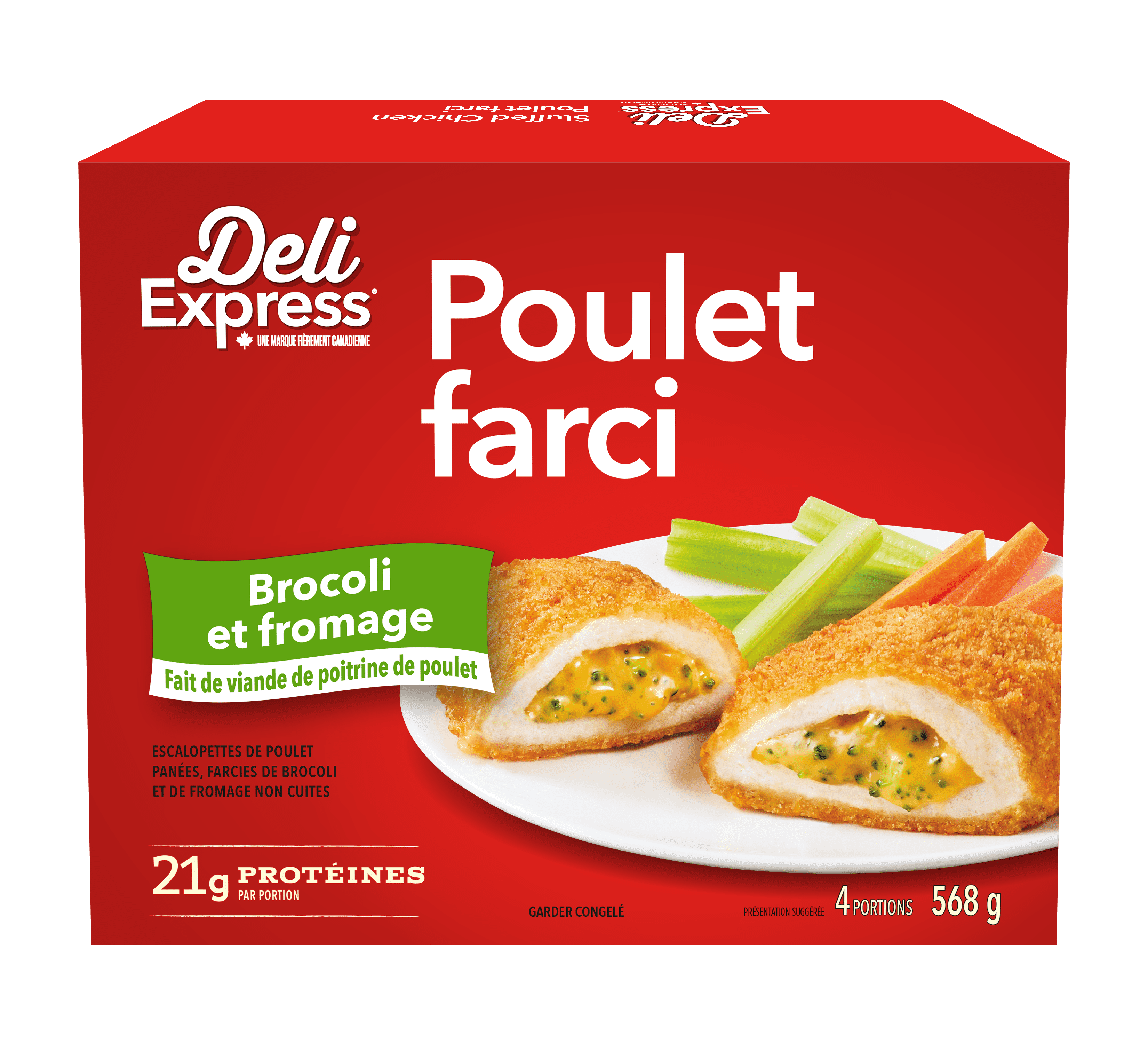 Poulet farci au brocoli et au fromage Deli Express 568g