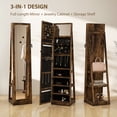 thumbnail image 4 of HOMCOM 360° Swivel Jewelry Cabinet w/ Built-In Small Mirror, 4 of 10