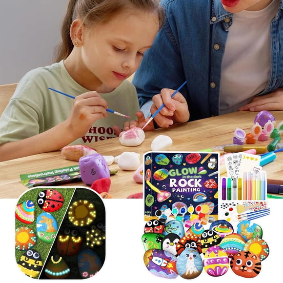 IMENGL Rock Painting Kit Glow In The Kit Arts And Crafts For Kids Art Toy Kids Craft Paint Kits Arts & Crafts For Boys Girls Birthday Gift Toy Fun Science,Science And Technology Books,Science And Te