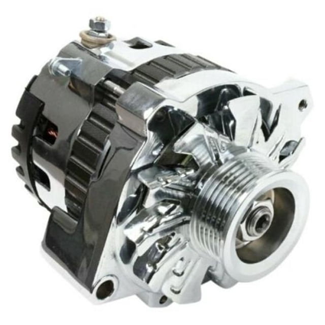 130A Universal Serpentine High Output Alternator, Chrome