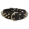 thumbnail image 1 of Amsterdam Dog Collar by Angel. Multi Line Spiked Collar, 24" X 1.5" , Chocolate Brown, 1 of 4