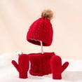 thumbnail image 4 of 0-36 Month Children Woolen Hat Twisting Pattern Skin-friendly Simple Warm Knitted Hat Circle Scarf Gloves Suit for Going Out, 4 of 10