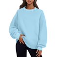 thumbnail image 1 of Timegard Oversized Sweatshirt for Women Crewneck Long Sleeve Tops Fall Fashion Pullover with Pockets, 1 of 8