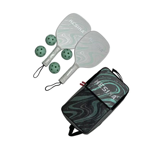 tamizeot Pickleball Racket Set 4 Balls and Grip Racquets Blue Comfort Pickleball Bag Carry Green 41.5x20.5cm