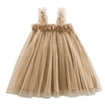 thumbnail image 1 of Robe Fille Tout-Petit Sans Manches en Tulle à Fleurs Fête des Fêtes Jeu de Rôle Robe de Danse Robe Fille Taille 12-18 Mois, 1 of 4