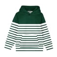 thumbnail image 3 of RXIRUCGD Girls Hoodie Lightweight Sweatshirt, Color Block Striped Pullover Sweatshirt Fall Fashion Girls Clothes, Girls Green Sweatshirt Size 4-5 Years, 3 of 7