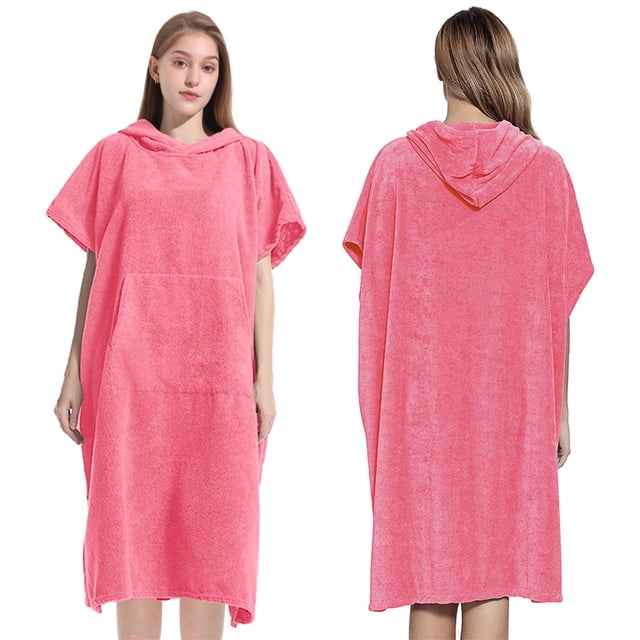 Aocisk Microfiber Hooded Poncho Towel Robe for Surfing Beach Swimming Yoga Gym Travel Lightweight Comfort Wear Red One Size