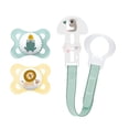 thumbnail image 1 of MAM Pacifier and MAM Pacifier Clip Value Pack (2 Pacifiers & 1 Clip), Pacifiers 0-6 Months, Unisex Baby Pacifier Animals Design, Baby Pacifier Clips, 1 of 7